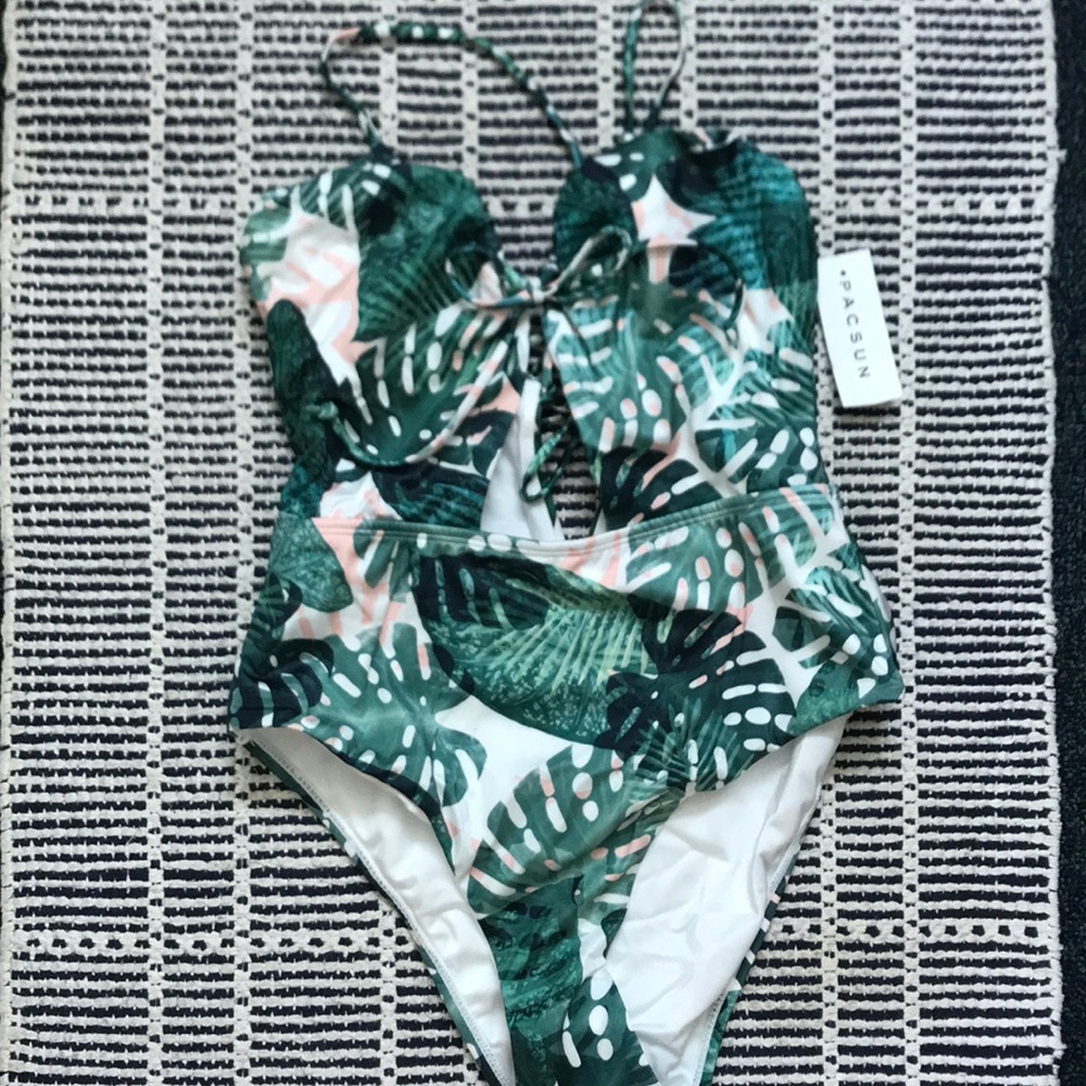 LA Hearts Cinched Front One Piece Swimsuit